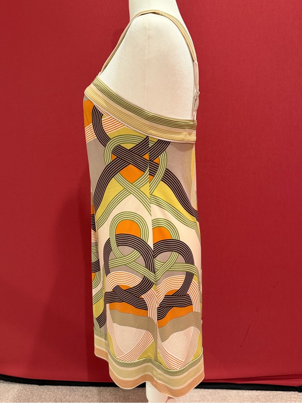 BCBGMaxAzria Striped Shift Dress in Olive, Green & Cream - NWT - Picture 6 of 11